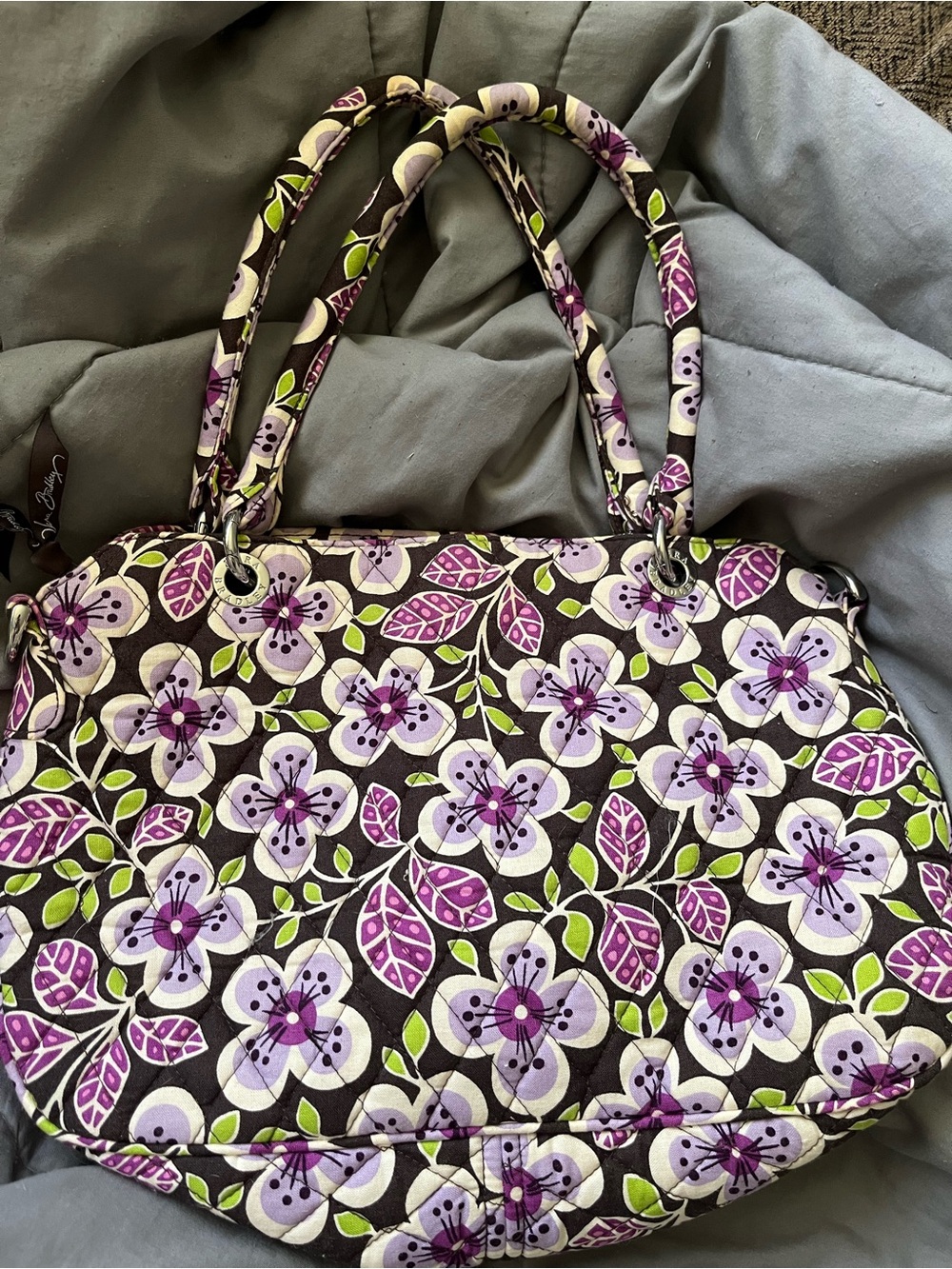 Vera Bradley Retired “Plum Petals” Chain Strap Shoulder Bag